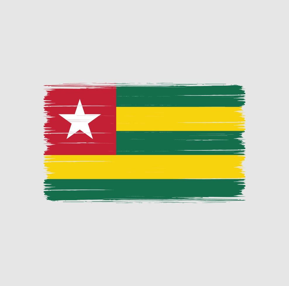 pincel de bandera togo. bandera nacional vector