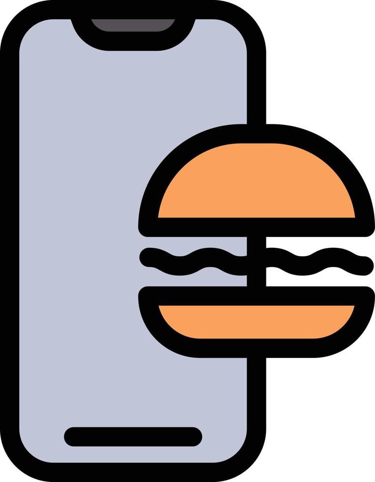 ilustración de vector de hamburguesa en línea en un fondo. símbolos de calidad premium. iconos vectoriales para concepto y diseño gráfico.