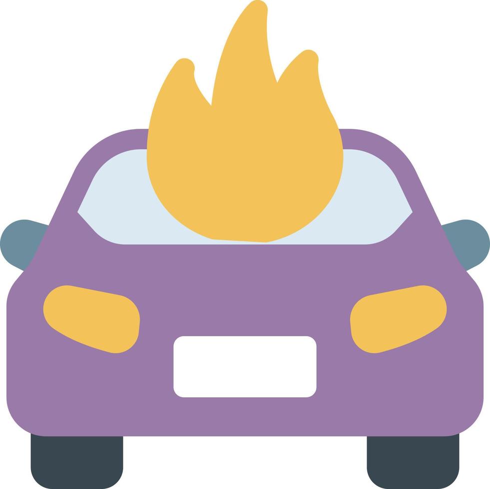 ilustración de vector de fuego de coche en un fondo. símbolos de calidad premium. iconos vectoriales para concepto y diseño gráfico.