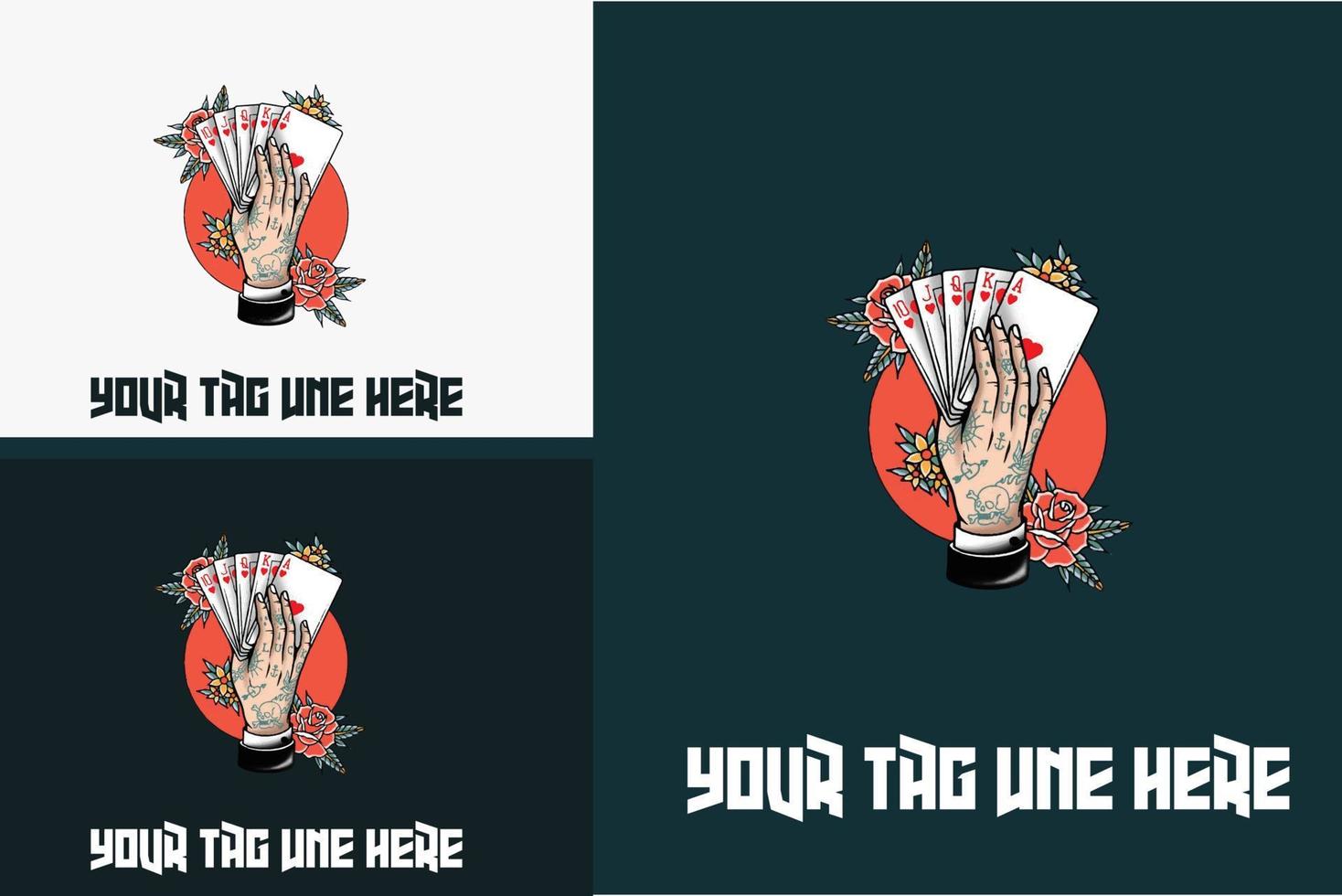 artwork design of hand hold card toys vector