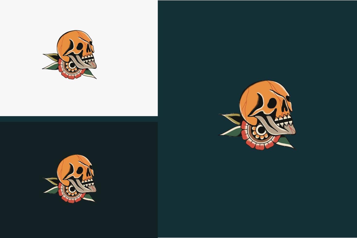 diseño del logotipo del vector del cráneo de la cabeza