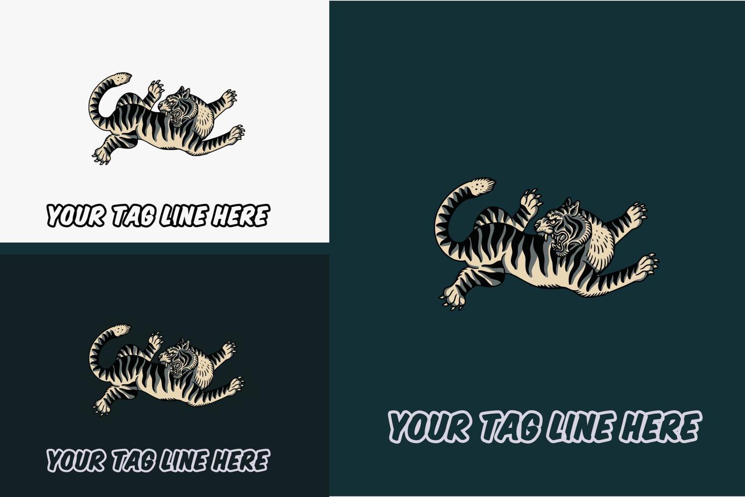 artwork design of tiger jump vector