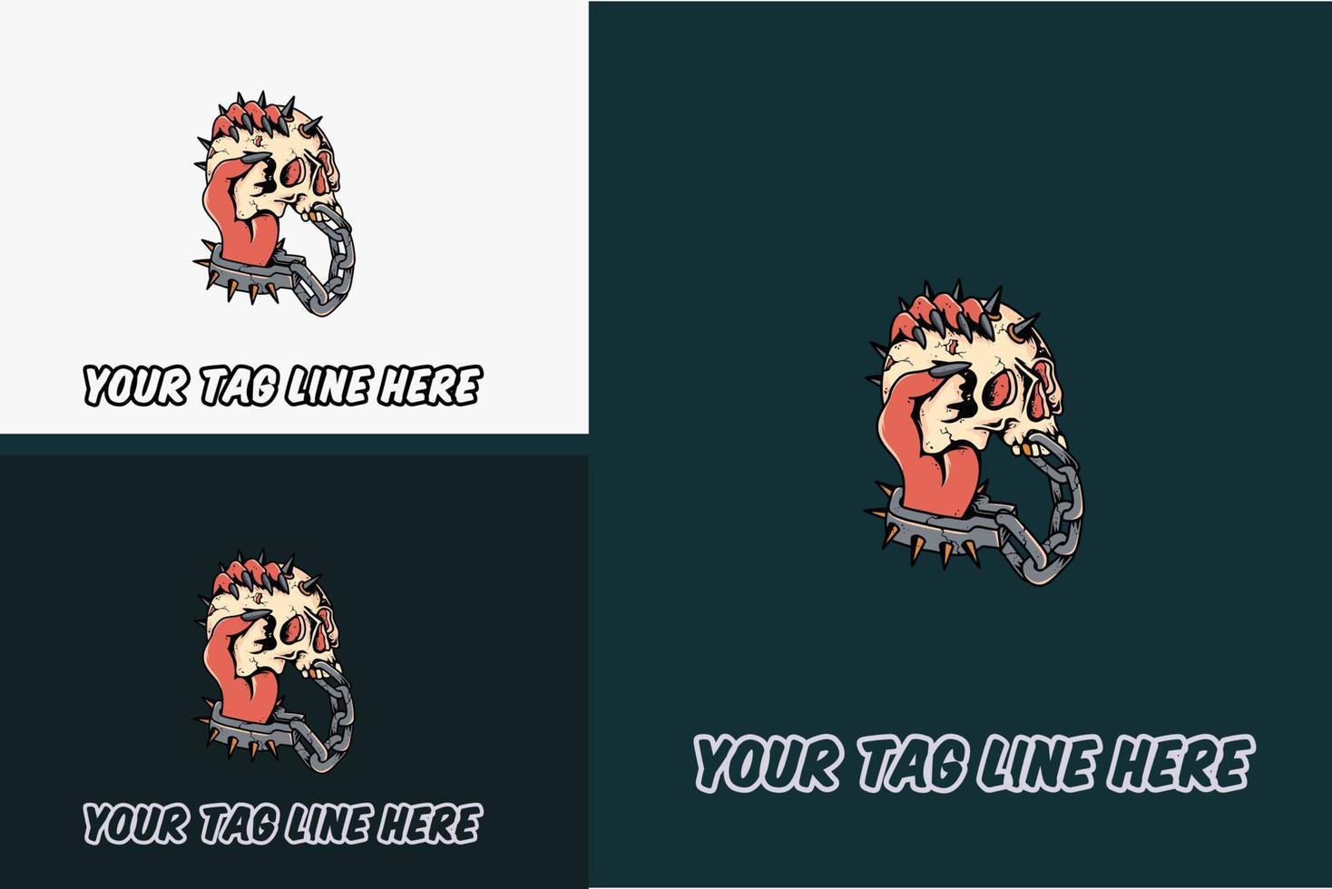 artwork design of hand hold head skull vector