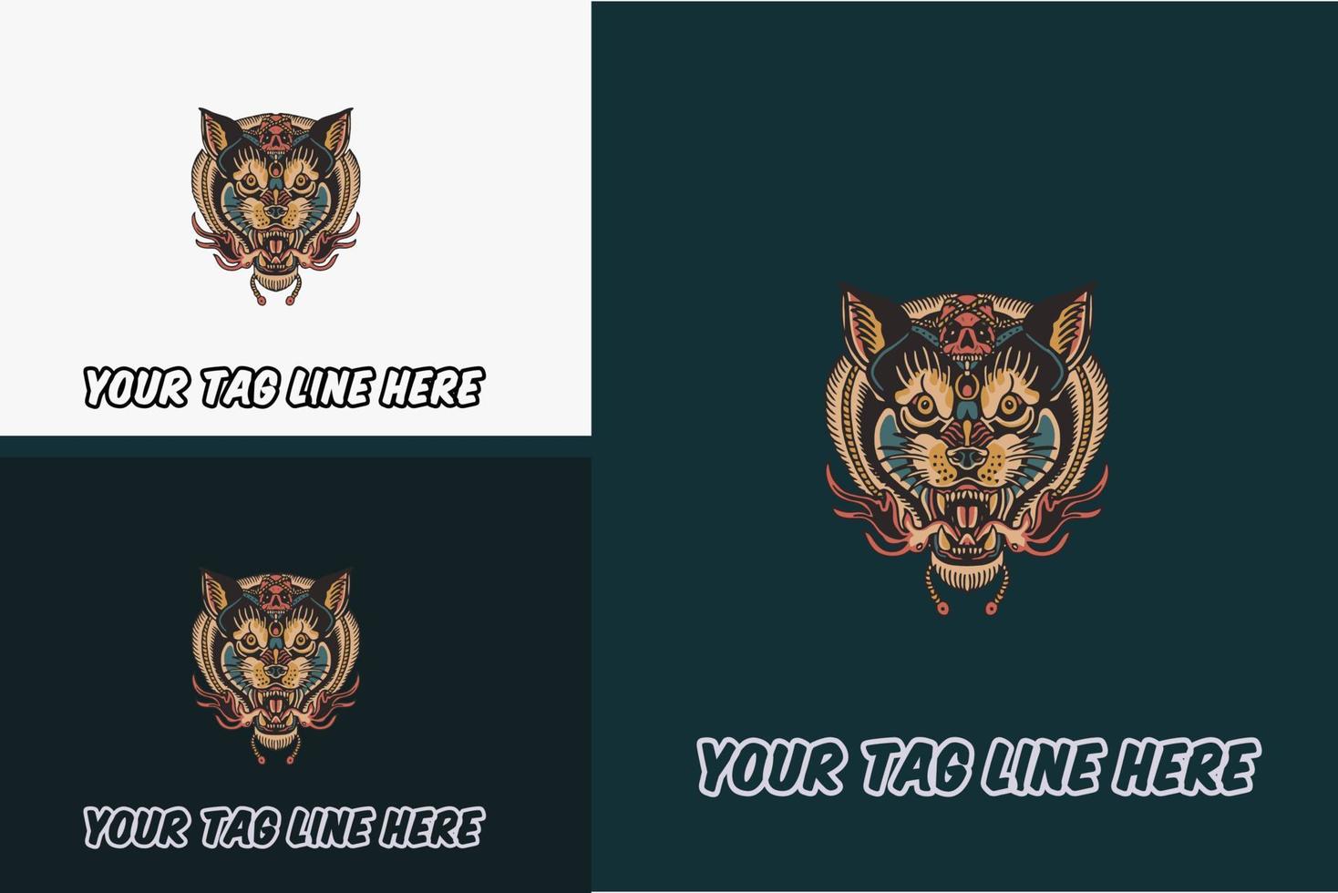 artwork design of head beast animal vector