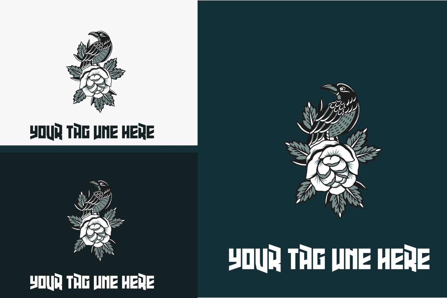 logo design of crown and flower vector