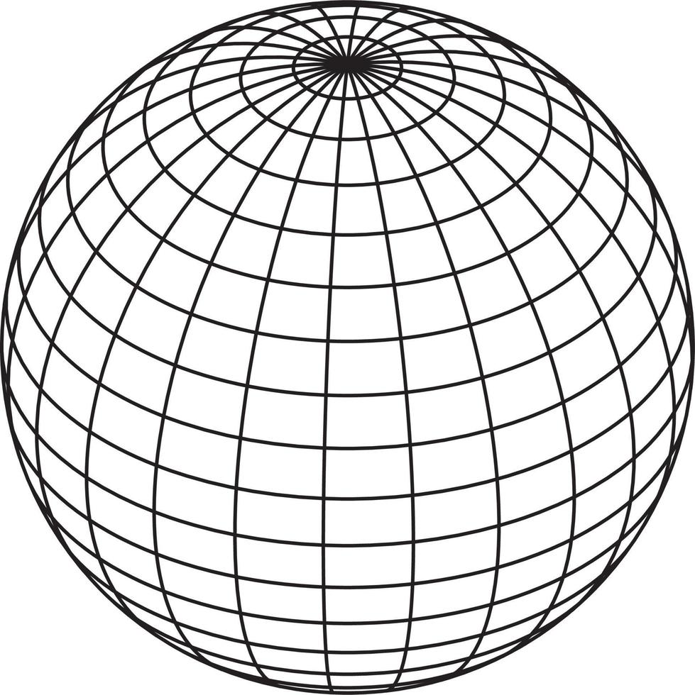 Wireframe sphere globe vector