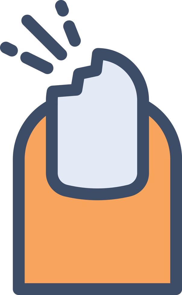 nail broken vector illustration on a background.Premium quality symbols.vector icons for concept and graphic design.