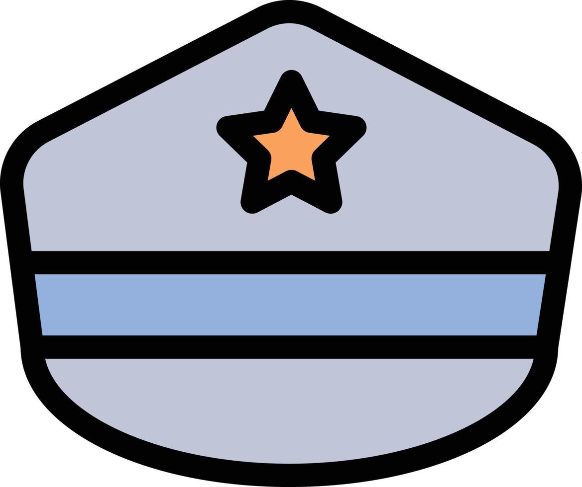 ilustración de vector de gorra de policía en un fondo. símbolos de calidad premium. iconos vectoriales para concepto y diseño gráfico.