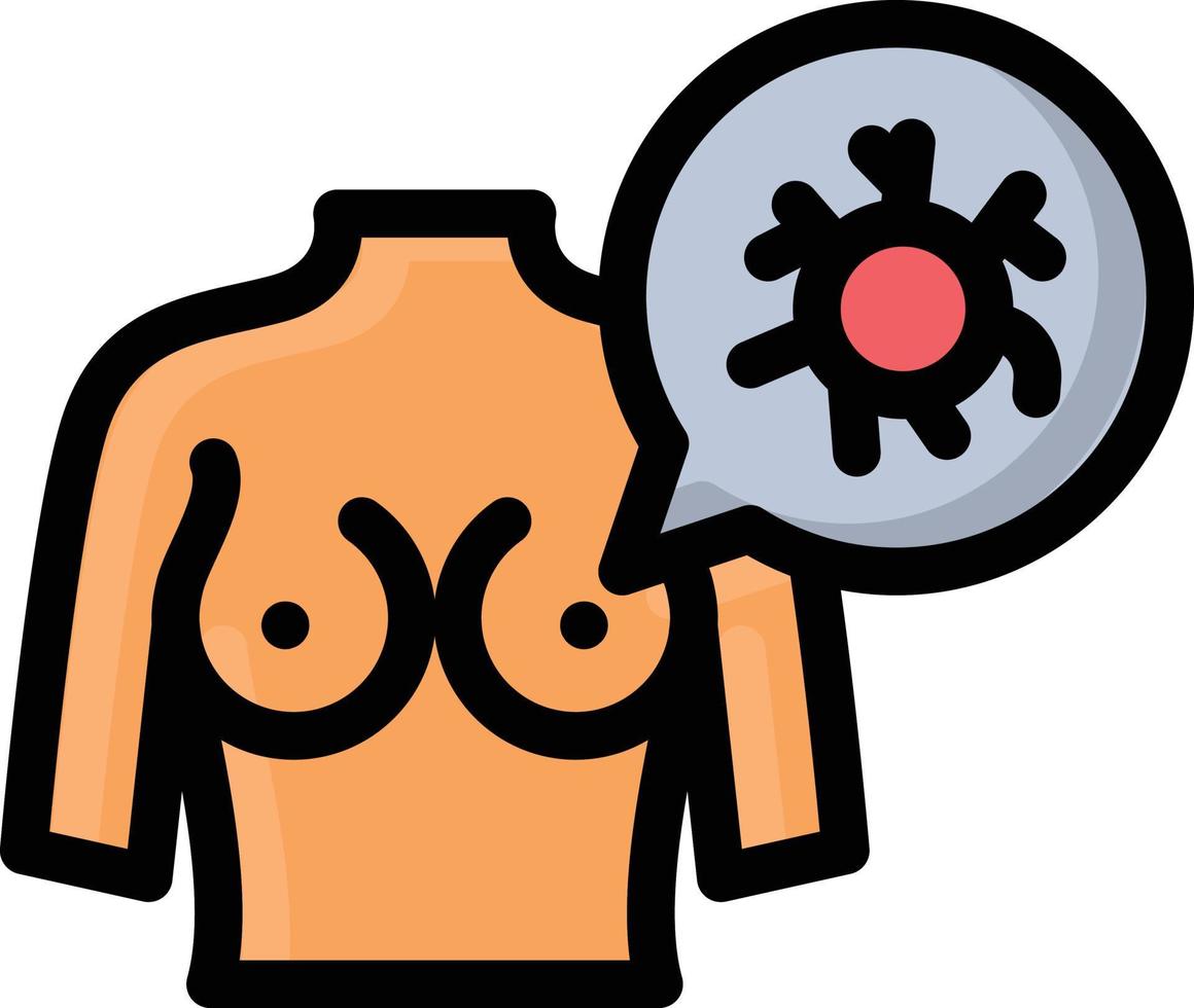 ilustración de vector de cáncer de mama en un fondo. símbolos de calidad premium. iconos vectoriales para concepto y diseño gráfico.