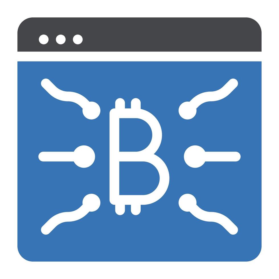 ilustración de vector de bitcoin de página web en un fondo. símbolos de calidad premium. iconos vectoriales para concepto y diseño gráfico.