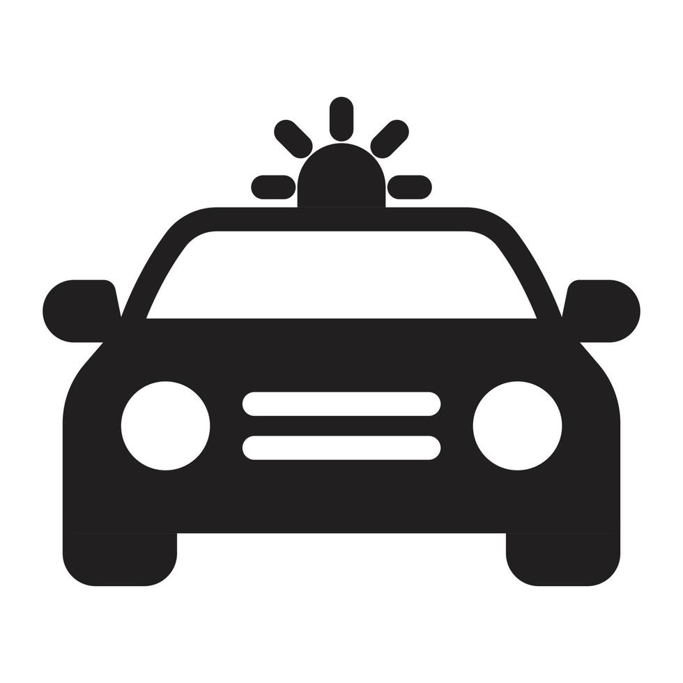 ilustración de vector de coche de policía en un fondo. símbolos de calidad premium. iconos vectoriales para concepto y diseño gráfico.