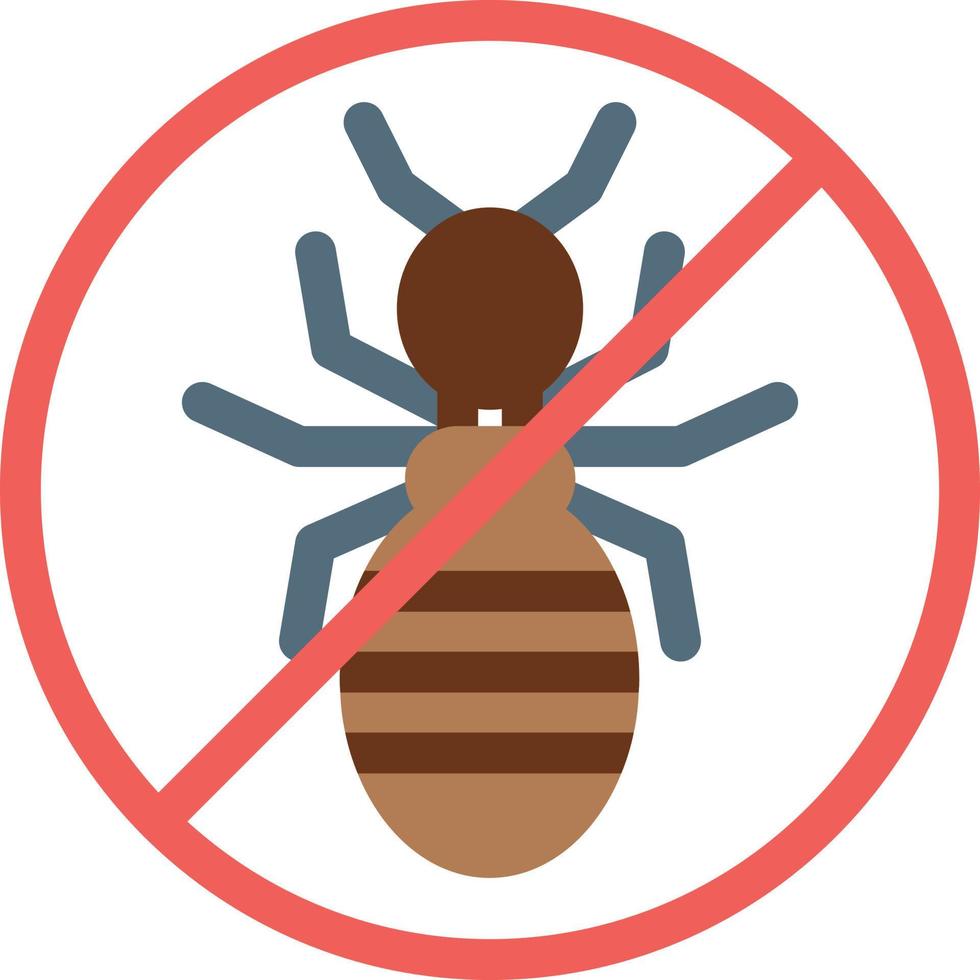 Ilustración de vector de prohibición de insectos en un fondo. Símbolos de calidad premium. Iconos vectoriales para concepto y diseño gráfico.