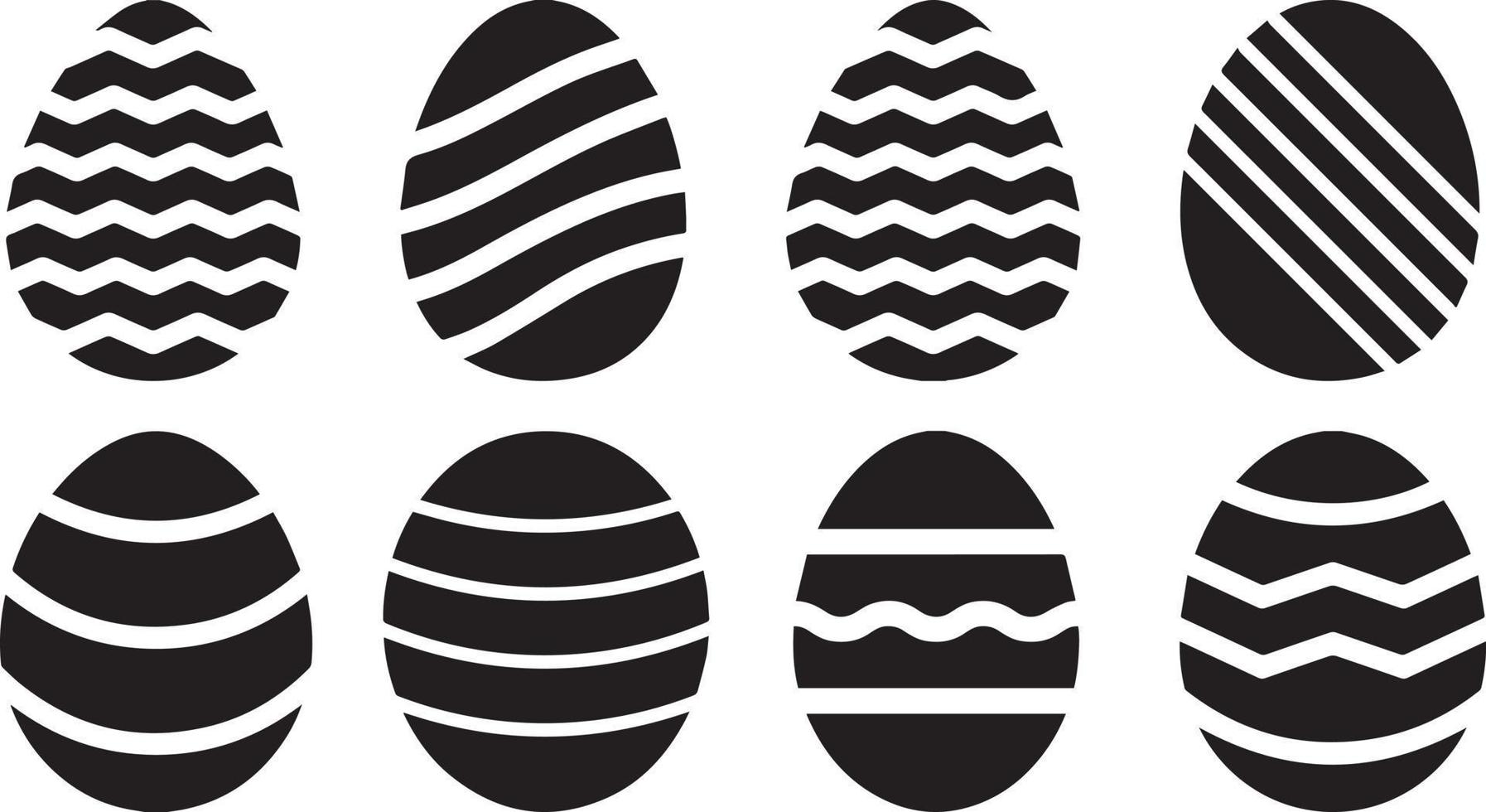 set of easter eggs. Black eggs set. decoration Happy Easter. Easter black eggs set. Easter egg. Ornament Easter eggs set Flat black eggs silhouette vector