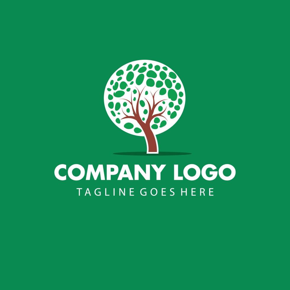 green tree company logo template vector