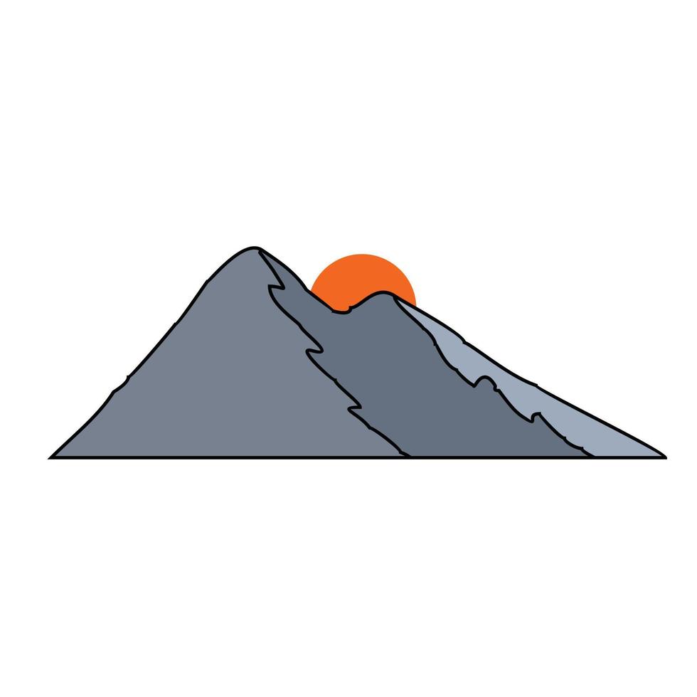 sunset mountain illustration vector