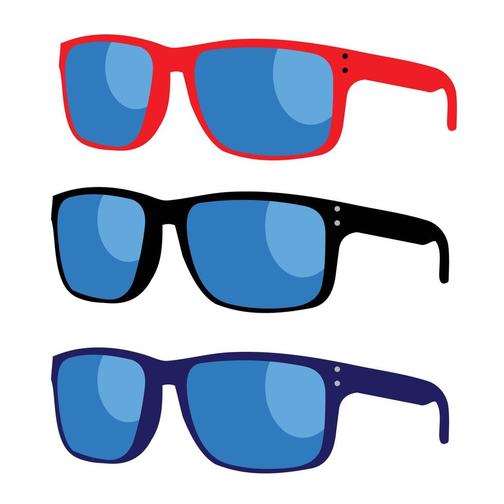 conjunto de colores de moda de gafas de sol para hombres vector