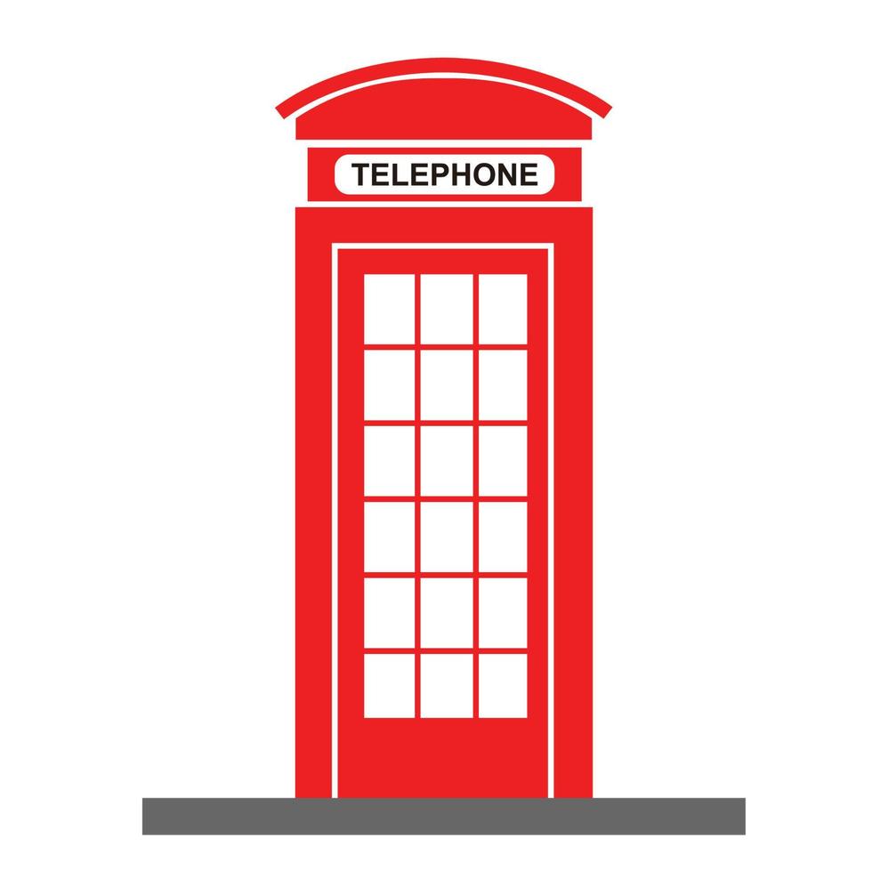 vintage red phone booth vector