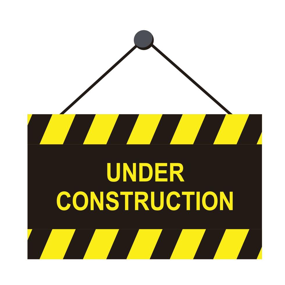 under construction board sign vector