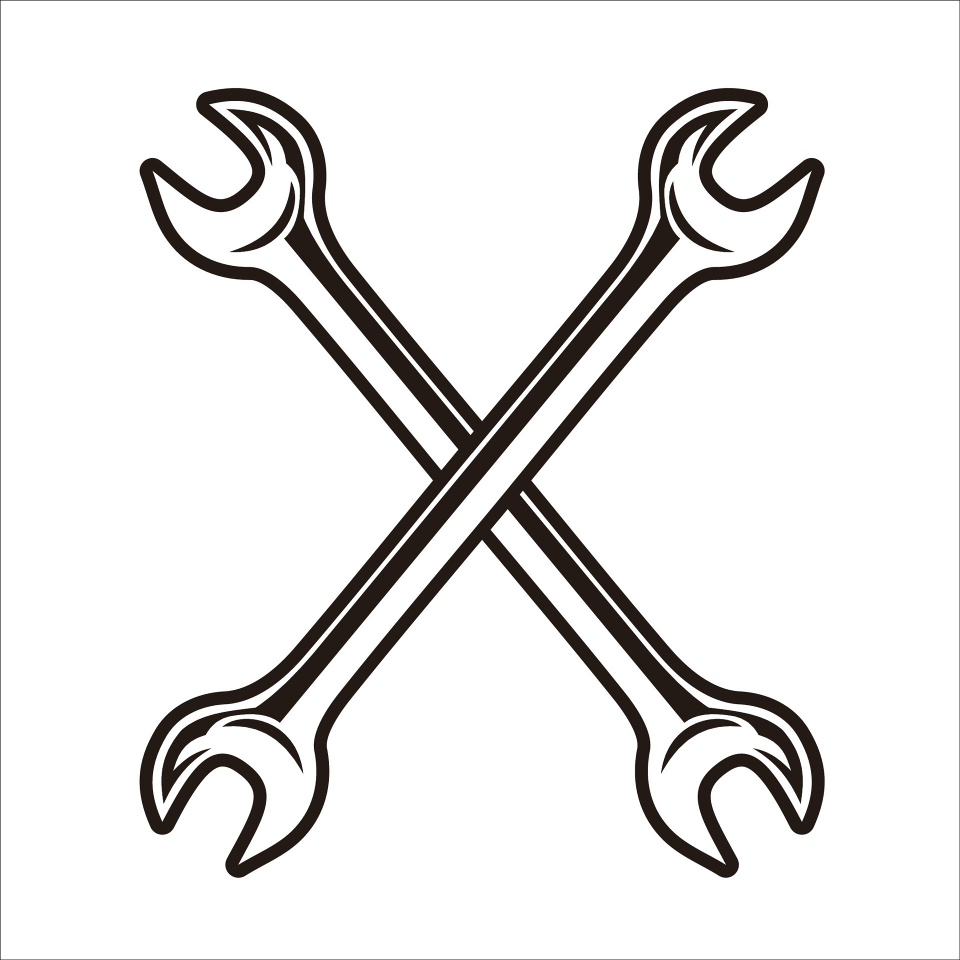 Crossed Wrench Tool Symbol 7275625 Vector Art At Vecteezy