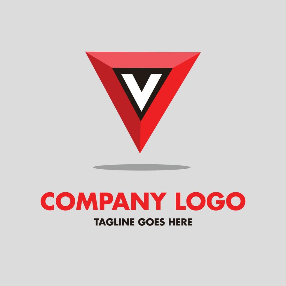 3d triangle company logo template vector