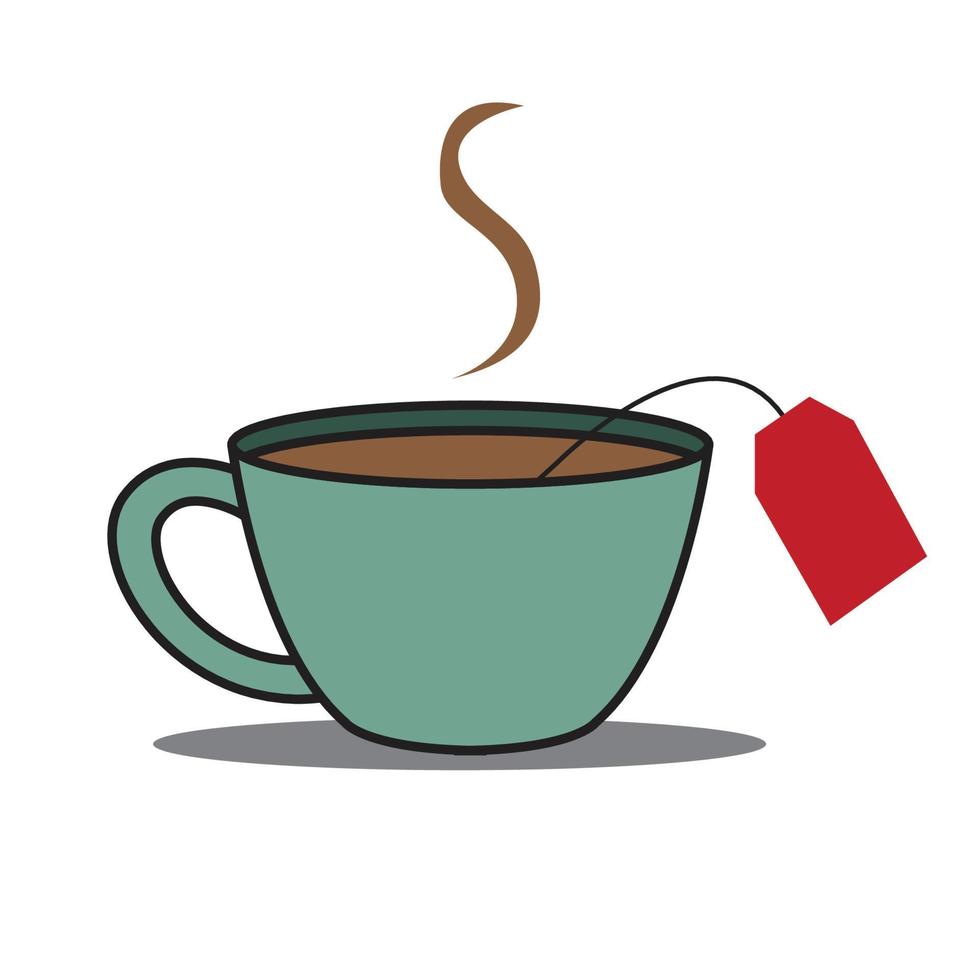 cup of hot tea drink vector design