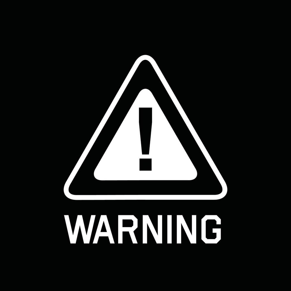triangle warning sign black and white vector