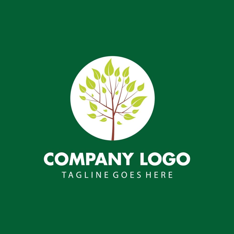 green tree company logo template vector