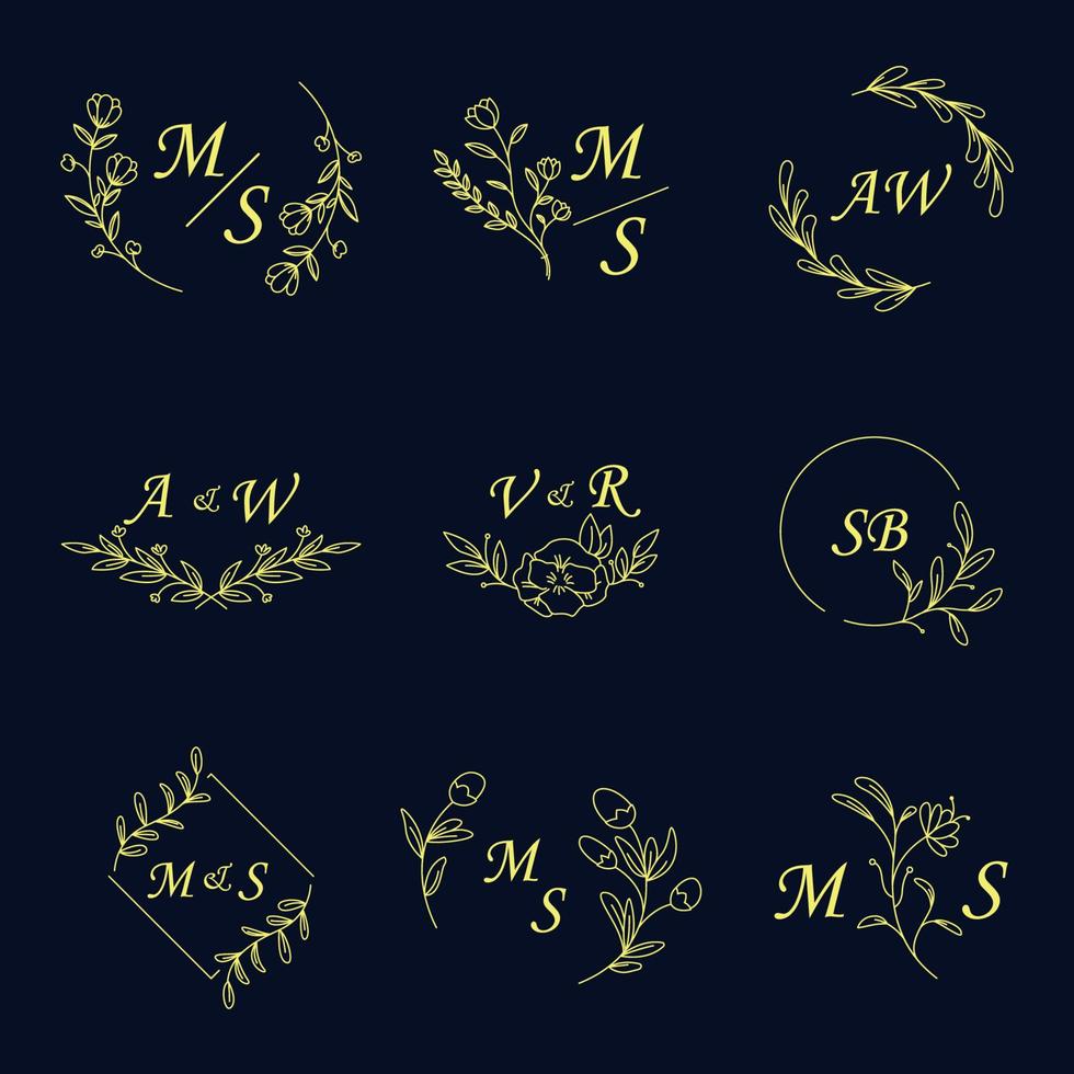 Wedding Monogram Design Set 7276046 Vector Art at Vecteezy