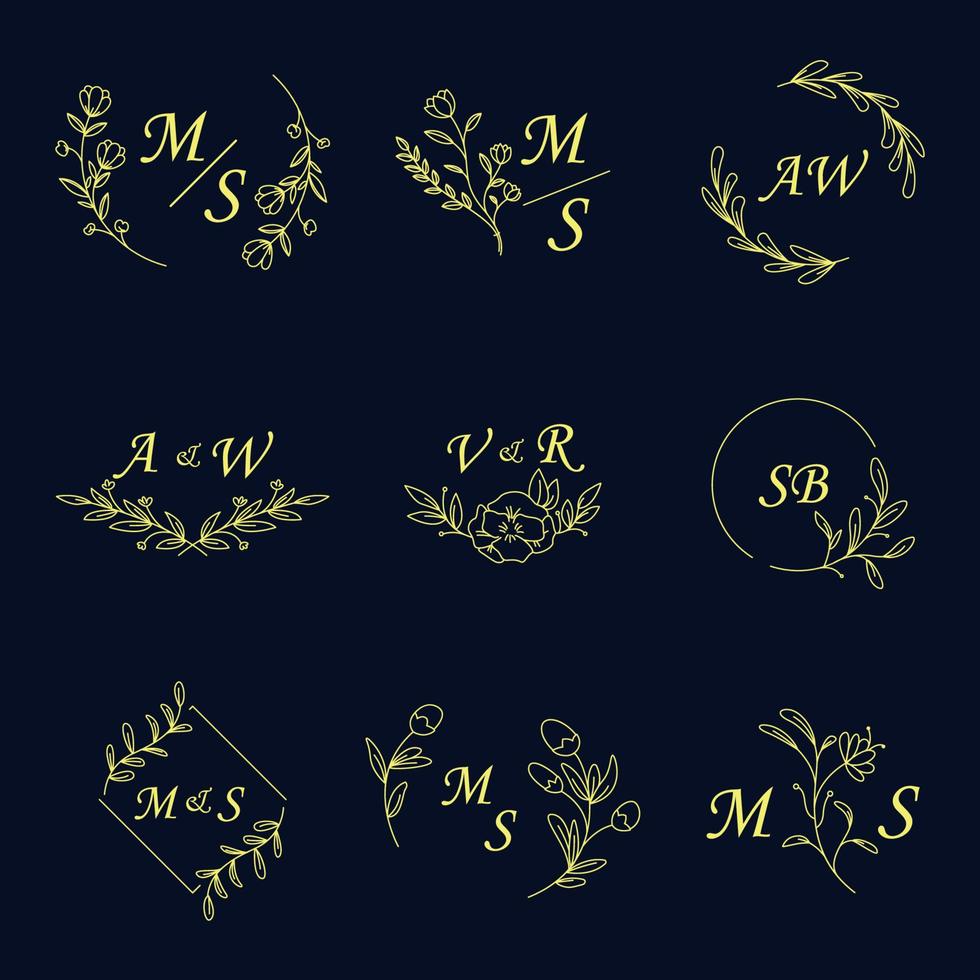 Wedding Monogram Design Set vector