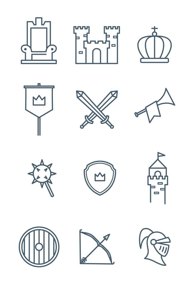 Medieval Kingdom Outline Icon vector
