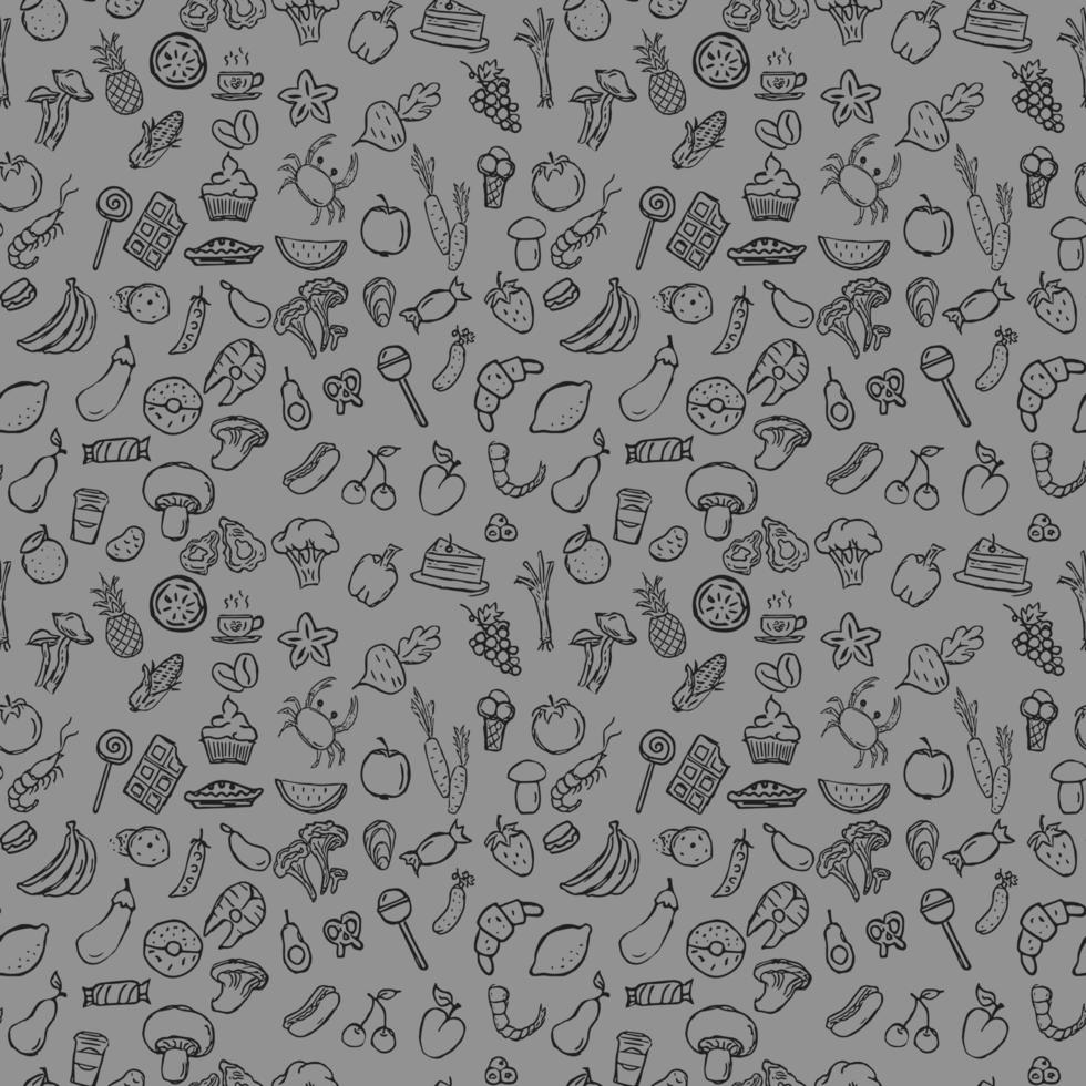 seamless pattern with food icons vector