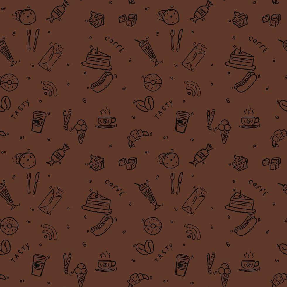 seamless pattern with food icons vector