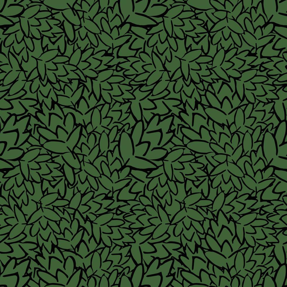 Seamless green leaves pattern. Doodle illustration with green leaves icons. Vintage green leaves pattern, sweet elements background for your project, menu, cafe shop. vector