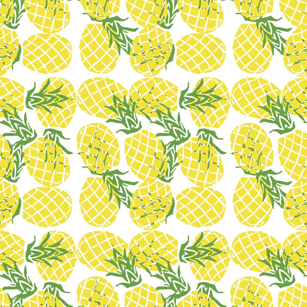 Seamless pineapple pattern. vector illustration with pineapple icons on white background. Vintage pineapple pattern