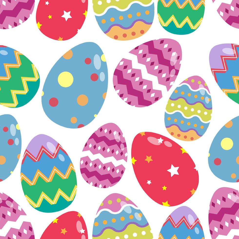 seamless pattern of easter eggs with flat design vector