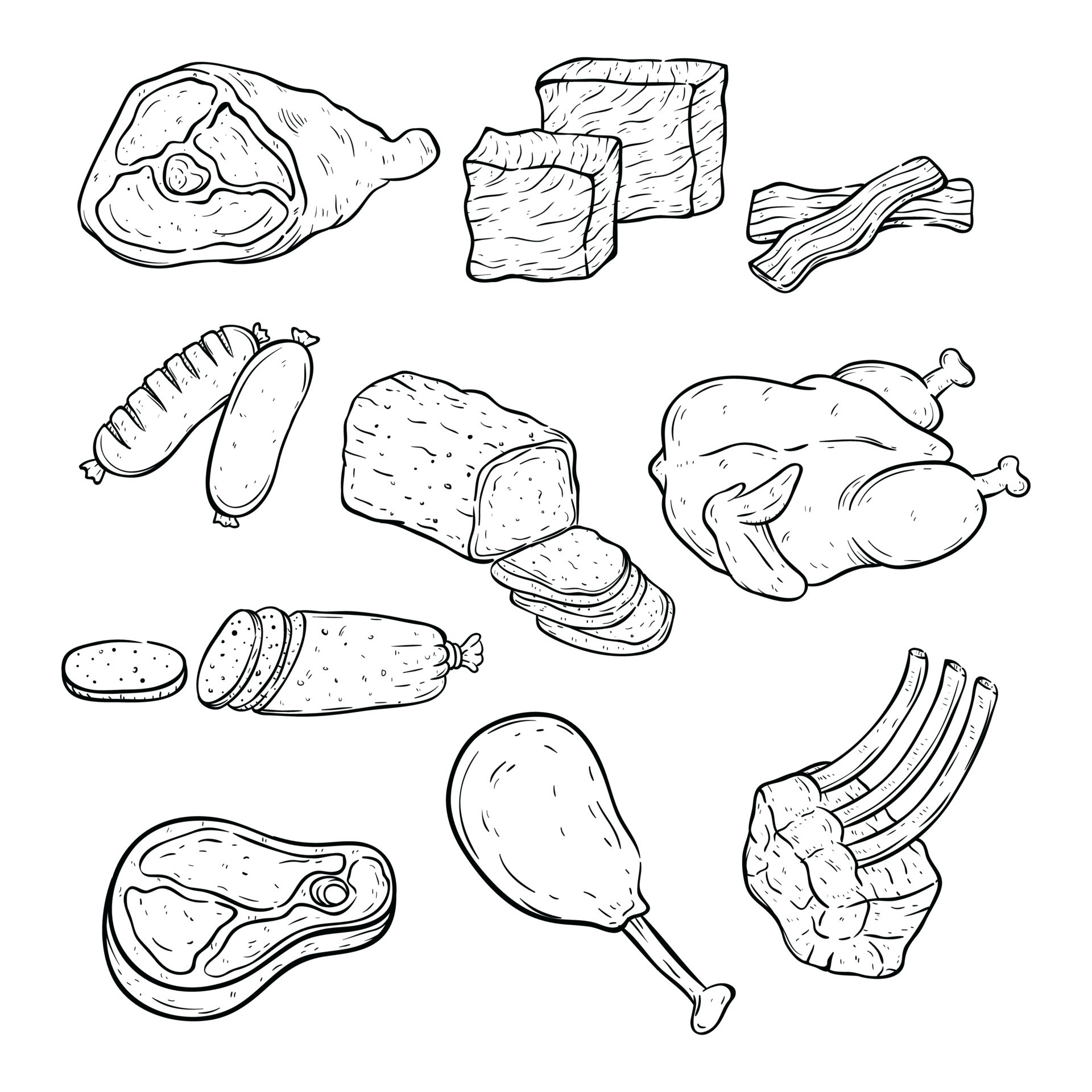 Sketch meat hand drawn steak vector set Meat food steak sketch beef pork  illustration Stock Vector Image  Art  Alamy