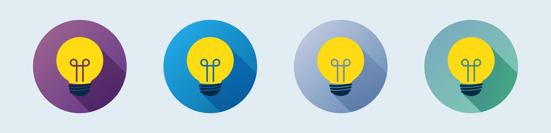 Idea lamp icon collection. Flat syle bulb icon symbol. vector