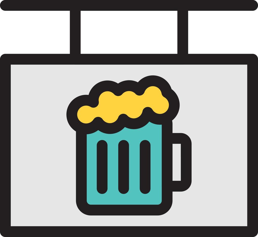 ilustración de vector de tablero de cerveza en un fondo. símbolos de calidad premium. iconos vectoriales para concepto y diseño gráfico.