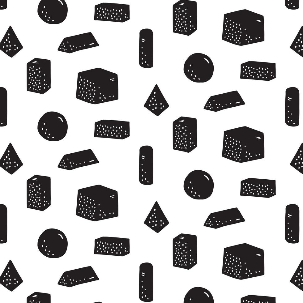 Hand drawn vector illustration of geometric shape pattern. Abstract doodle wallpaper.