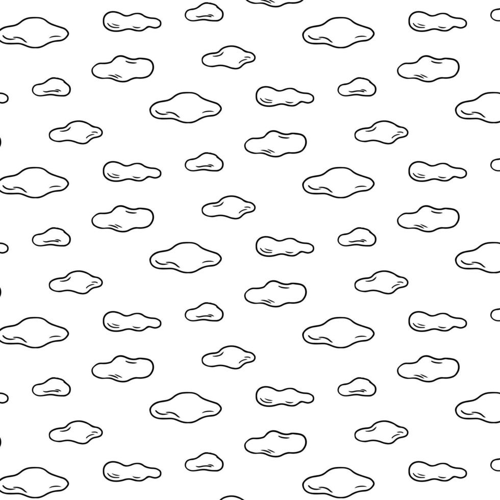 ilustración vectorial dibujada a mano del patrón de nubes. fondo de pantalla de garabato abstracto vector