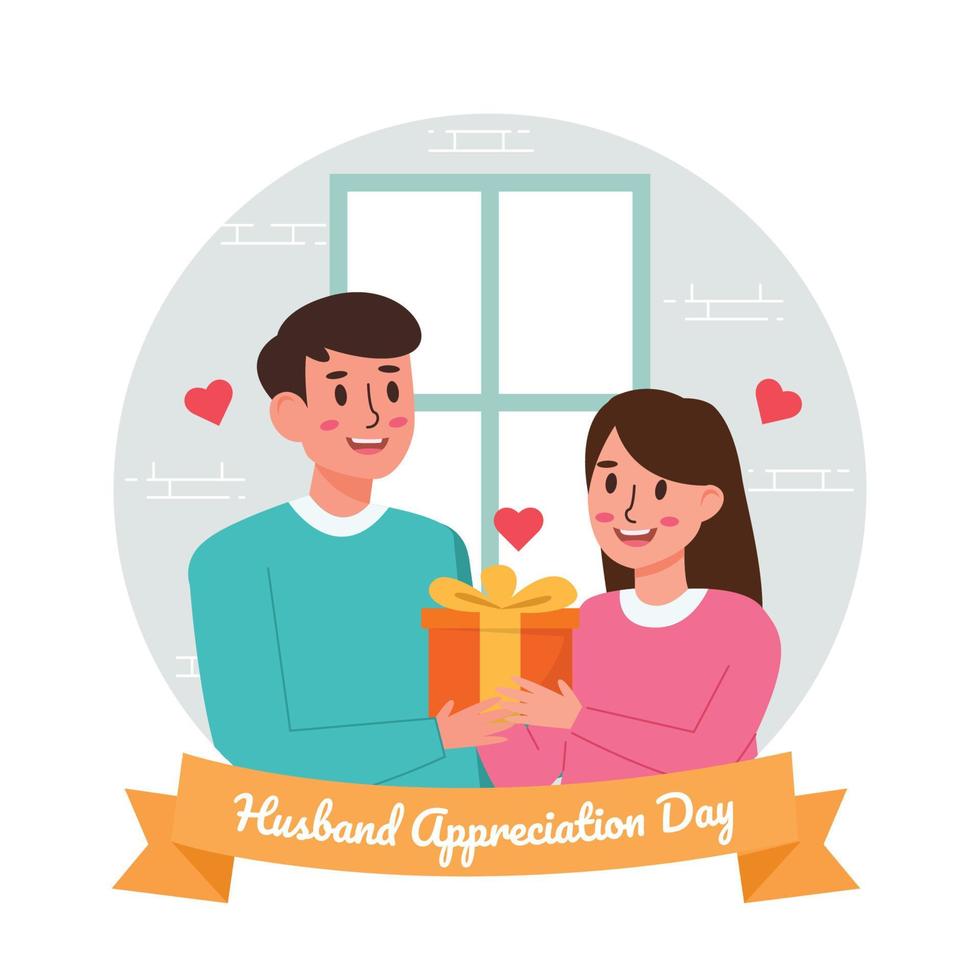 Husband and Wife Celebrate Husband's Appreciation Day vector