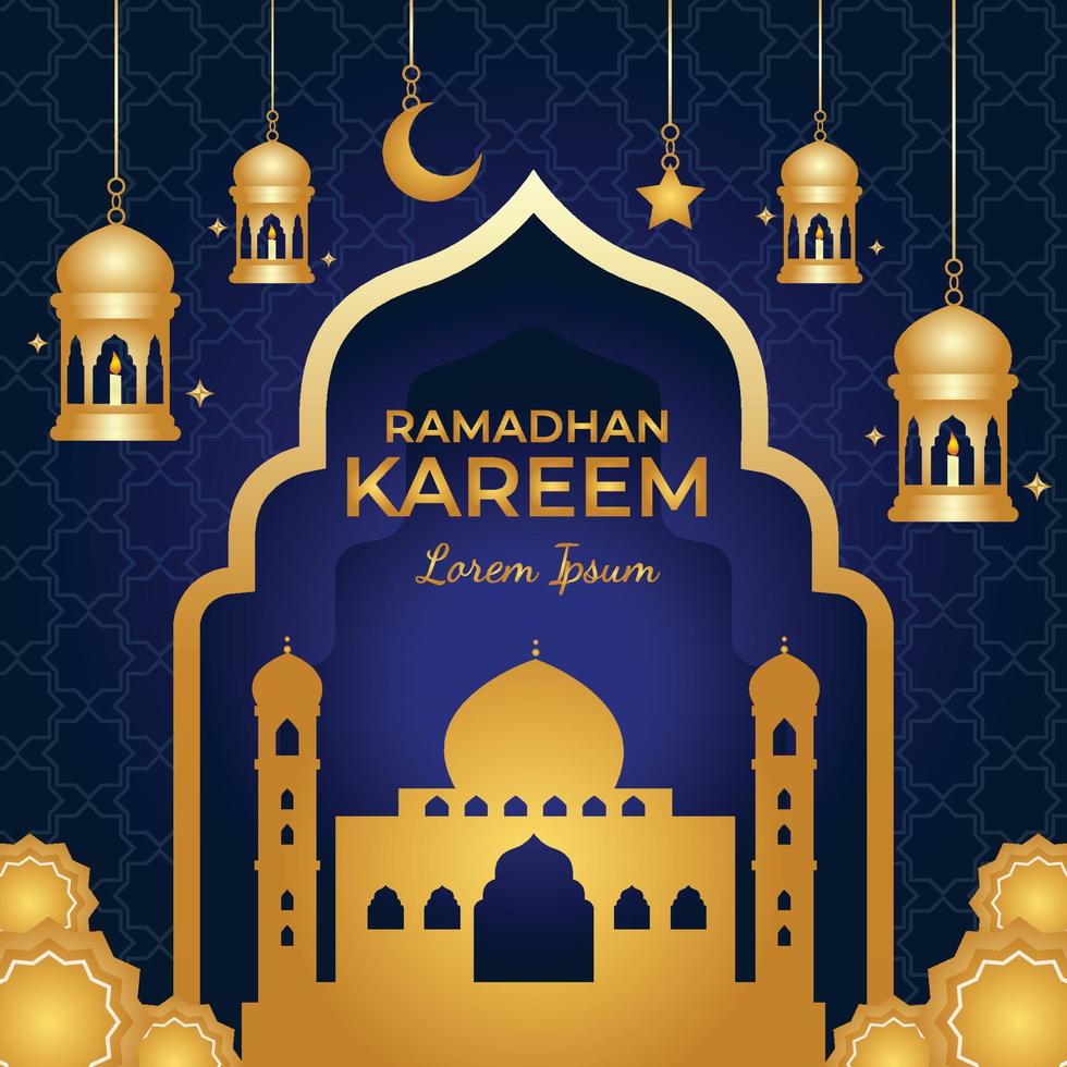 elementos comunes de gradiente para ramadhan kareem vector