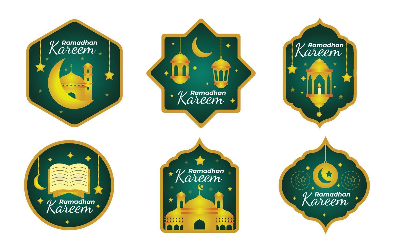 conjunto de pegatinas de ramadán vector