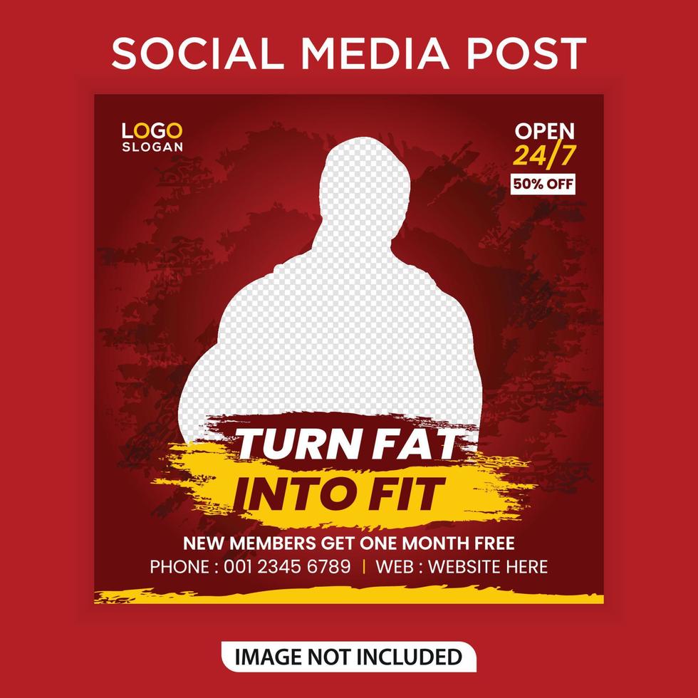 Fitness and gym social media post vector