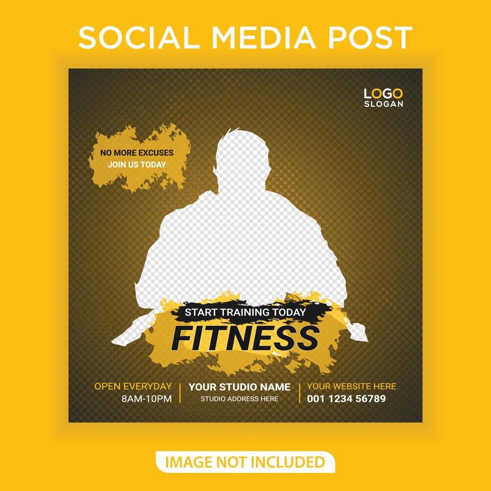 Gym and fitness social media web banner post vector