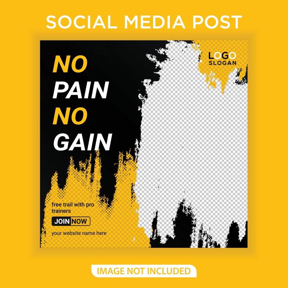 Gym and fitness social media web banner post vector