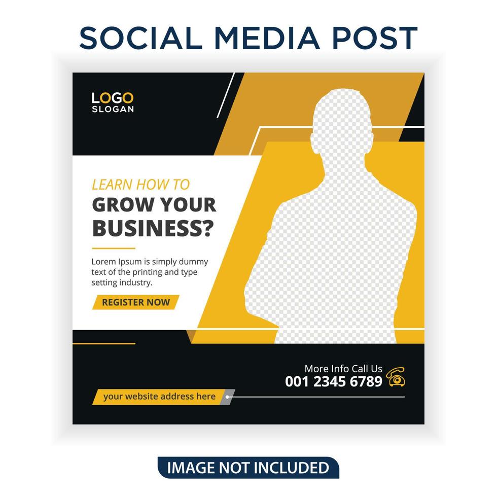 Grow your business webinar social media post vector