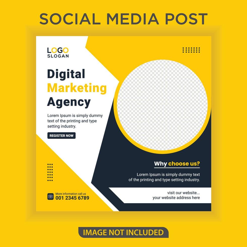 Digital marketing agency social media post template vector