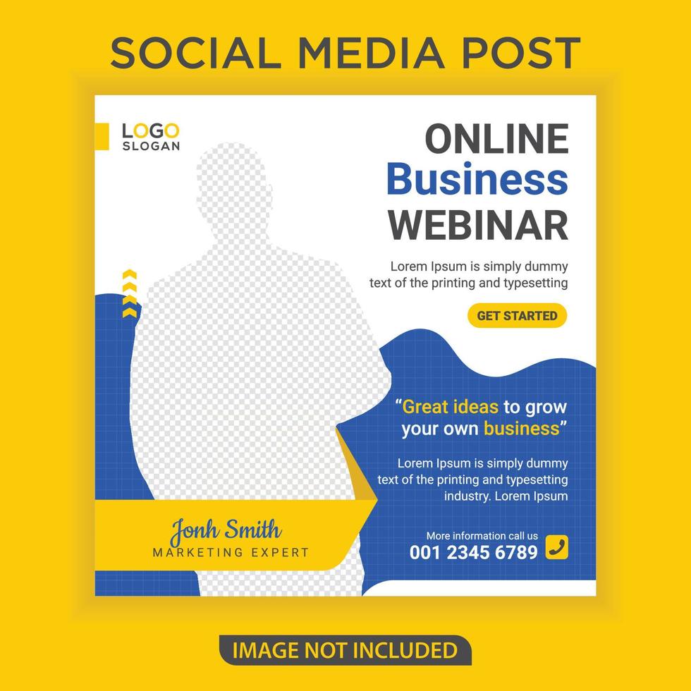 Business webinar social media post template vector