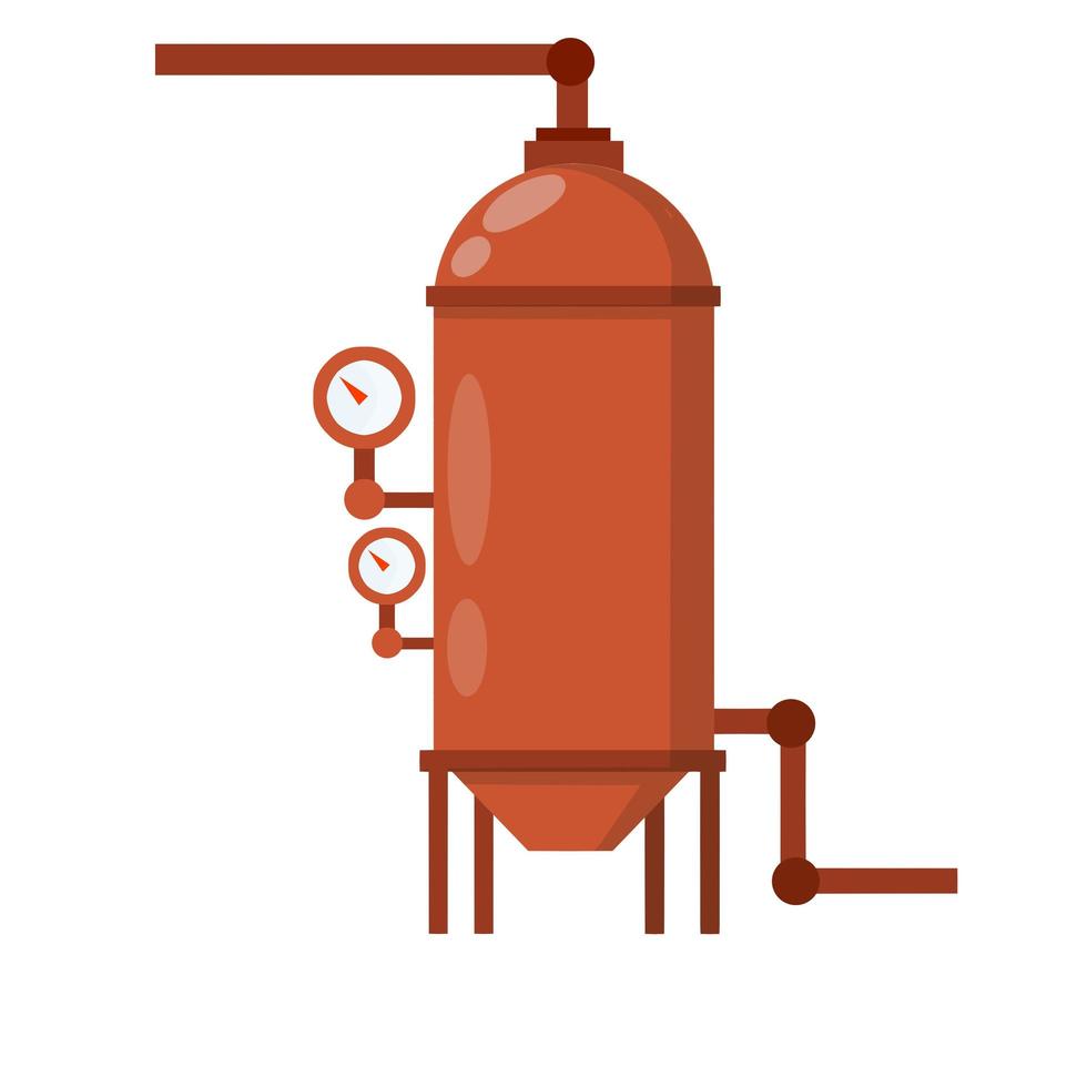 Caldera para calentar agua. Ingeniería Sanitaria vector